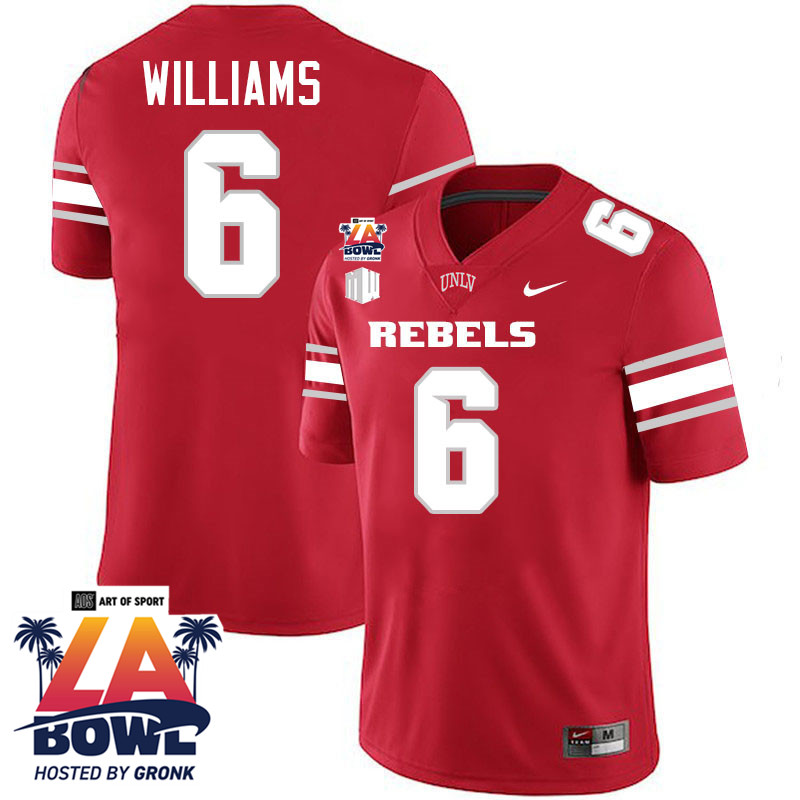 Hajj-Malik Williams LA Bowl Jersey,UNLV Rebels 2024 LA Bowl Jersey-Scarlet